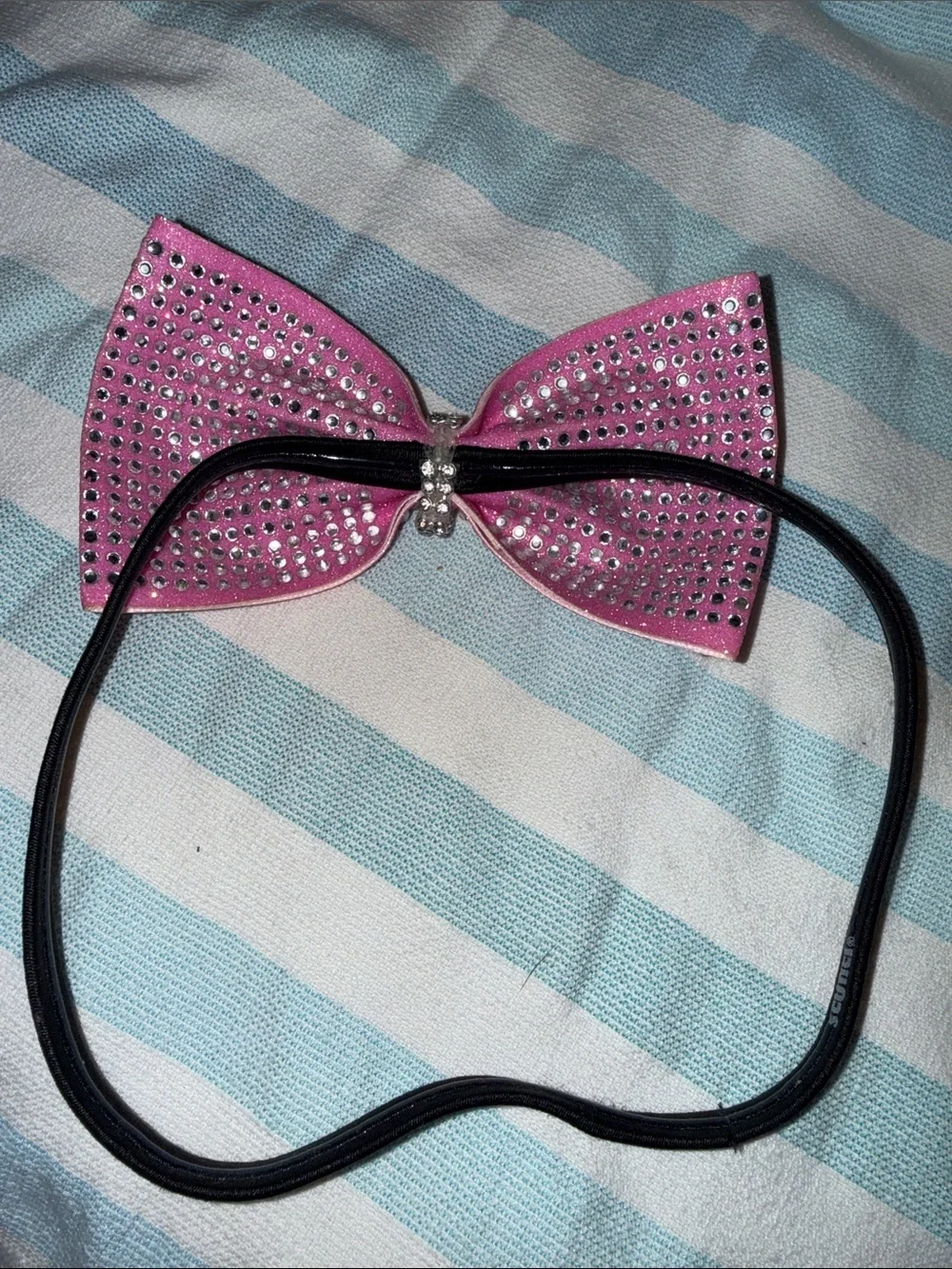 Sparkle Bow Headband for Kids - Pink Rhinestone Accent
